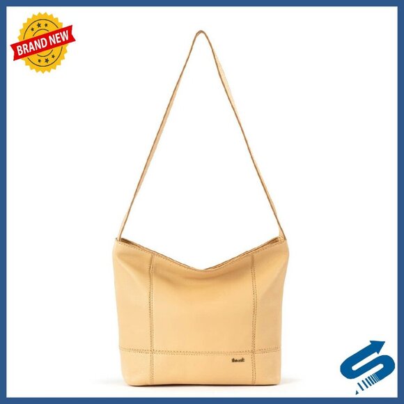 Handbags - Large Leather Hobo Bag with Zipper Pocket for Everyday & Travel